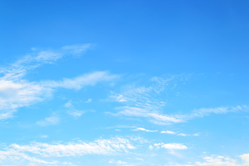 Wall Mural - white translucent cirrus and stratus clouds high in the blue summer sky. different cloud types and a