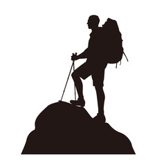 Wall Mural - backpacker silhouettes