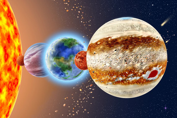 Wall Mural - Jupiter - a fifth planet of the solar system