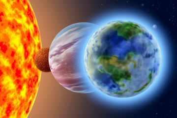 Wall Mural - Land - a third planet of the solar system