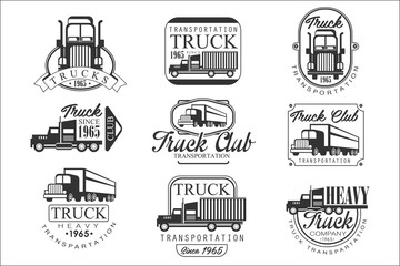 Wall Mural - Heavy Truck Club Black And White Emblems