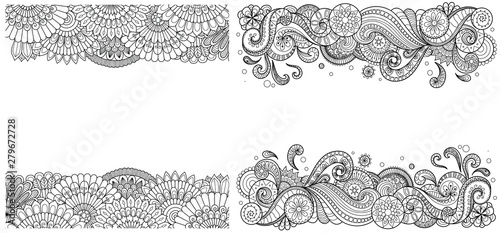 Beautiful mandala wave frames set for print on product or adult ...