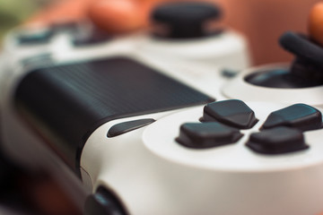 Poster - Video gamepad in the hands of gamer.