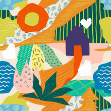 Spring Doodle Patchwork Collage Free Stock Photo - Public Domain Pictures