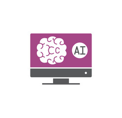 Poster - Artificial Intelligence Ai related icon on background for graphic and web design. Simple illustration. Internet concept symbol for website button or mobile app.