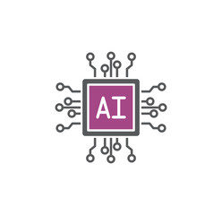 Poster - Artificial Intelligence Ai related icon on background for graphic and web design. Simple illustration. Internet concept symbol for website button or mobile app.