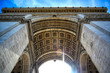 A view of the Arc de Triomphe located in Paris, France.