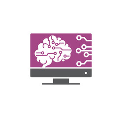 Poster - Artificial Intelligence Ai related icon on background for graphic and web design. Simple illustration. Internet concept symbol for website button or mobile app.
