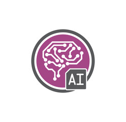Poster - Artificial Intelligence Ai related icon on background for graphic and web design. Simple illustration. Internet concept symbol for website button or mobile app.