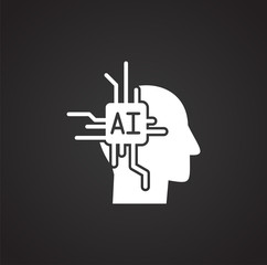 Poster - Artificial Intelligence Ai related icon on background for graphic and web design. Simple illustration. Internet concept symbol for website button or mobile app.