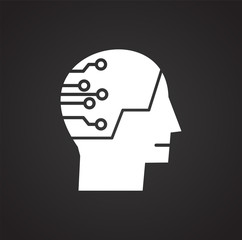 Poster - Artificial Intelligence Ai related icon on background for graphic and web design. Simple illustration. Internet concept symbol for website button or mobile app.