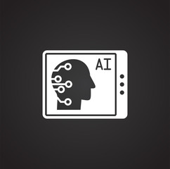 Poster - Artificial Intelligence Ai related icon on background for graphic and web design. Simple illustration. Internet concept symbol for website button or mobile app.