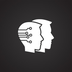 Poster - Artificial Intelligence Ai related icon on background for graphic and web design. Simple illustration. Internet concept symbol for website button or mobile app.