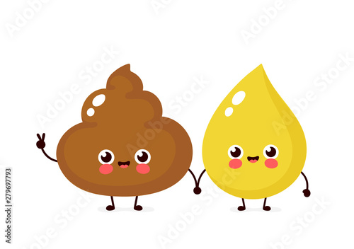 Fotomural Cute happy smiling urine drop