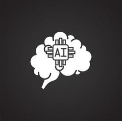 Poster - Artificial Intelligence Ai related icon on background for graphic and web design. Simple illustration. Internet concept symbol for website button or mobile app.