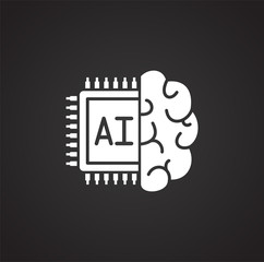 Poster - Artificial Intelligence Ai related icon on background for graphic and web design. Simple illustration. Internet concept symbol for website button or mobile app.