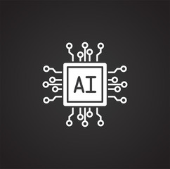 Poster - Artificial Intelligence Ai related icon on background for graphic and web design. Simple illustration. Internet concept symbol for website button or mobile app.