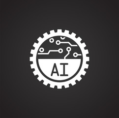 Poster - Artificial Intelligence Ai related icon on background for graphic and web design. Simple illustration. Internet concept symbol for website button or mobile app.