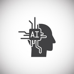 Poster - Artificial Intelligence Ai related icon on background for graphic and web design. Simple illustration. Internet concept symbol for website button or mobile app.