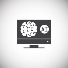 Poster - Artificial Intelligence Ai related icon on background for graphic and web design. Simple illustration. Internet concept symbol for website button or mobile app.