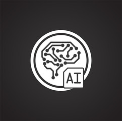 Poster - Artificial Intelligence Ai related icon on background for graphic and web design. Simple illustration. Internet concept symbol for website button or mobile app.