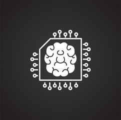 Poster - Artificial Intelligence Ai related icon on background for graphic and web design. Simple illustration. Internet concept symbol for website button or mobile app.