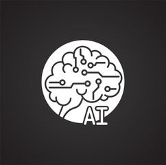 Poster - Artificial Intelligence Ai related icon on background for graphic and web design. Simple illustration. Internet concept symbol for website button or mobile app.