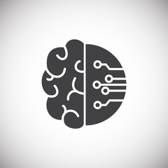 Poster - Artificial Intelligence Ai related icon on background for graphic and web design. Simple illustration. Internet concept symbol for website button or mobile app.