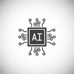 Poster - Artificial Intelligence Ai related icon on background for graphic and web design. Simple illustration. Internet concept symbol for website button or mobile app.