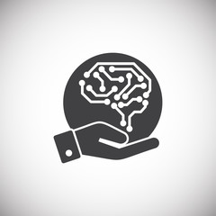 Poster - Artificial Intelligence Ai related icon on background for graphic and web design. Simple illustration. Internet concept symbol for website button or mobile app.