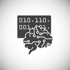 Poster - Artificial Intelligence Ai related icon on background for graphic and web design. Simple illustration. Internet concept symbol for website button or mobile app.