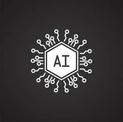 Poster - Artificial Intelligence Ai related icon on background for graphic and web design. Simple illustration. Internet concept symbol for website button or mobile app.