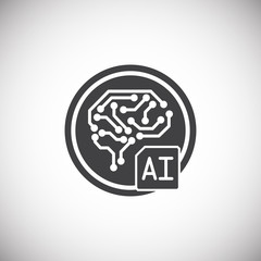 Poster - Artificial Intelligence Ai related icon on background for graphic and web design. Simple illustration. Internet concept symbol for website button or mobile app.