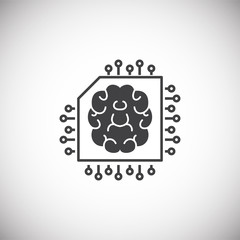 Poster - Artificial Intelligence Ai related icon on background for graphic and web design. Simple illustration. Internet concept symbol for website button or mobile app.