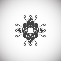 Poster - Artificial Intelligence Ai related icon on background for graphic and web design. Simple illustration. Internet concept symbol for website button or mobile app.
