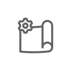 Poster - Document gear icon. Element of simple icon
