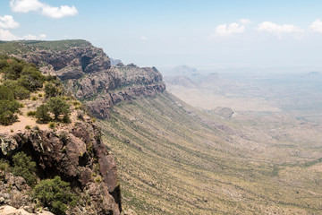 Wall Mural - Landscape view of Big Bend National Park as seen from the top of the Chisos Basin (Texas).