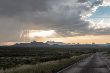 Wall Mural - Landscape view of Big Bend National Park during the sunset in Texas.