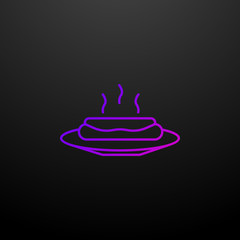 Poster - Sausage in a plate nolan icon. Elements of food and drink set. Simple icon for websites, web design, mobile app, info graphics