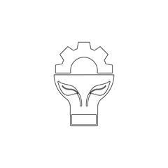 Poster - idea, bulb icon. Element of genetics and bioenginnering for mobile concept and web apps icon. Outline, thin line icon for website design and development, app development