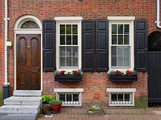 Wall Mural - Old American colonial townhouse, Society Hill, Philadelphia