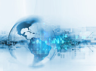 Aufkleber - 3d rendering of earth futuristic technology abstract background illustration