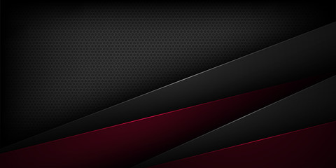 Wall Mural - black abstract vector background with overlapping characteristics.
