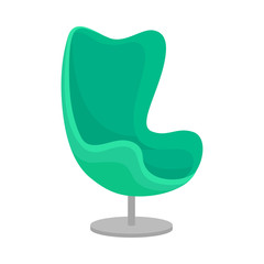 Canvas Print - Modern turquoise chair. Vector illustration on white background.