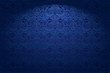 © Ксения Головина - Royal, vintage, Gothic horizontal background in dark blue ultramarine with a classic Baroque pattern, Rococo.With dimming at the edges. Vector illustration EPS 10