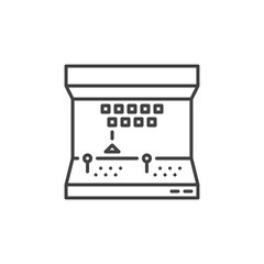 Poster - arcade machine vector concept icon or symbol in outline style