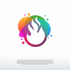 Wall Mural - colorful fire logo vector, fire flame logo designs template, design concept, logo, logotype element 