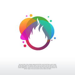 Wall Mural - Colorful Fire logo vector, Fire Flame logo designs template, design concept, logo, logotype element for template