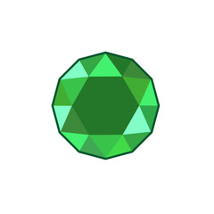 Poster - Green crystal and gemstones line icon template color editable. Diamond symbol vector sign isolated on white background. Sympel logo vector illustration for graphic and web design