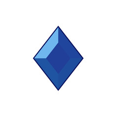 Poster - Blue crystal and gemstones line icon template color editable. Diamond symbol vector sign isolated on white background. Sympel logo vector illustration for graphic and web design